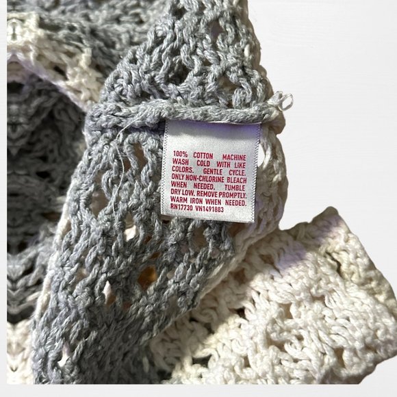 SOLD grey and white striped knit short sleeve low cut sweater hood mossimo XXL - Picture 11 of 11